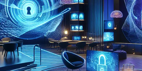 A modern, high-tech lounge atmosphere symbolizing luxury and accessibility in adult entertainment.