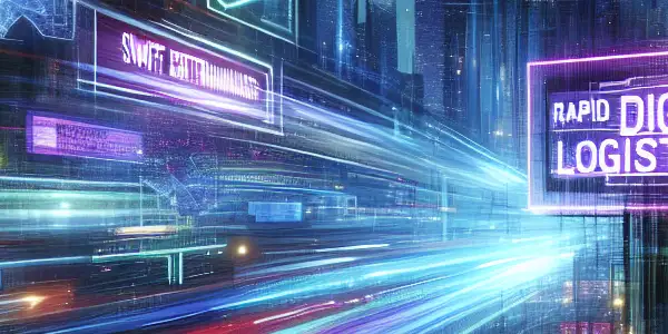 Futuristic cityscape with neon lights and diverse people engaging with digital devices in a vibrant, immersive atmosphere.