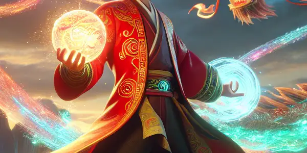 Nezha confronts Ao Bing in a vibrant battle, showcasing their magical powers against a fantastical landscape.<a href=